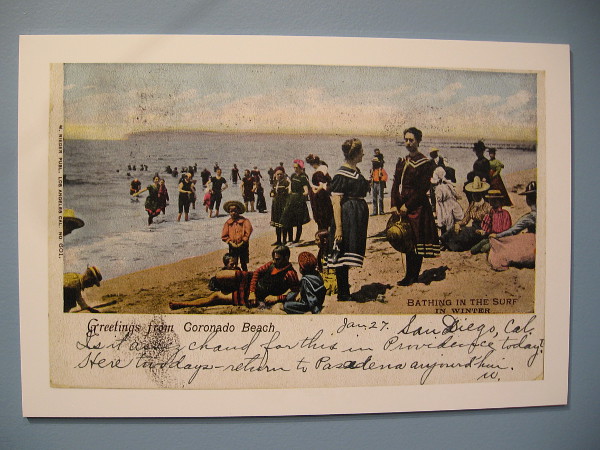 Bathing in the surf in winter.