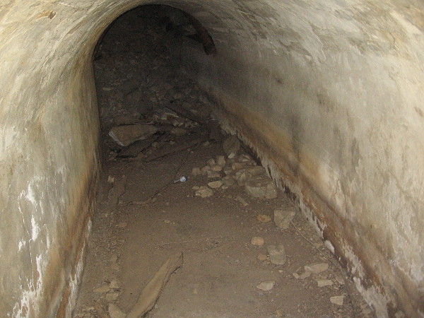 I took this flash photograph into the tunnel. After the flash I heard a curious low noise, like that of an animal.