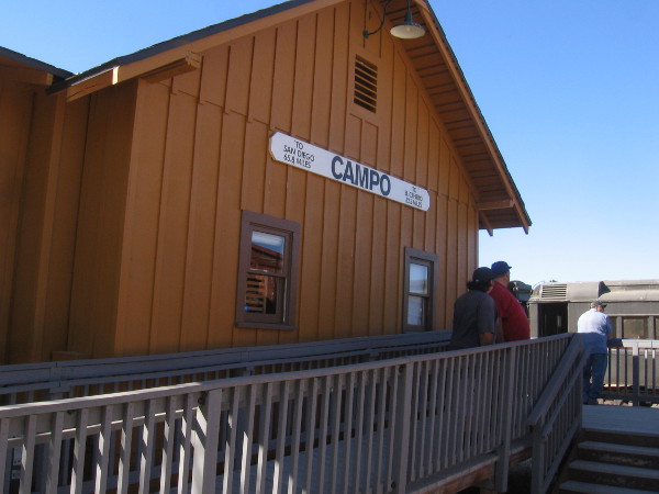 Heading around the old Campo depot toward the passenger platform.