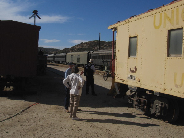 Checking out history at the Pacific Southwest Railway Museum, with its extensive collection of railroad rolling stock.