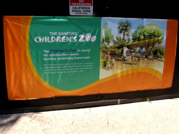 The world-famous San Diego Zoo's new Sanford Children's Zoo is now under construction. It's due to open in 2021.