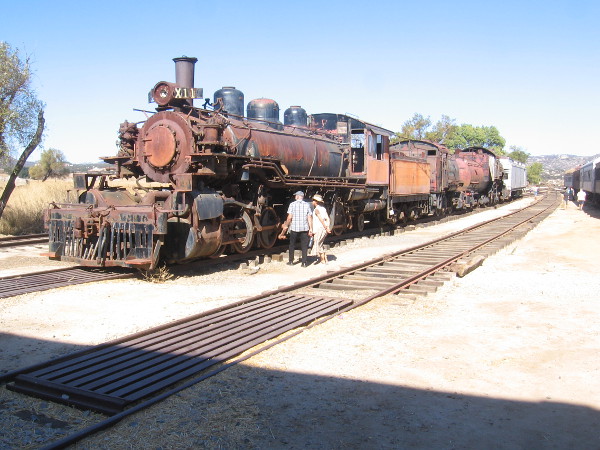 Checking out a very cool old steam locomotive!