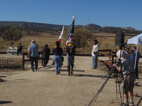 Buffalo Soldiers representing nearby Camp Lockett are the event's color guard.