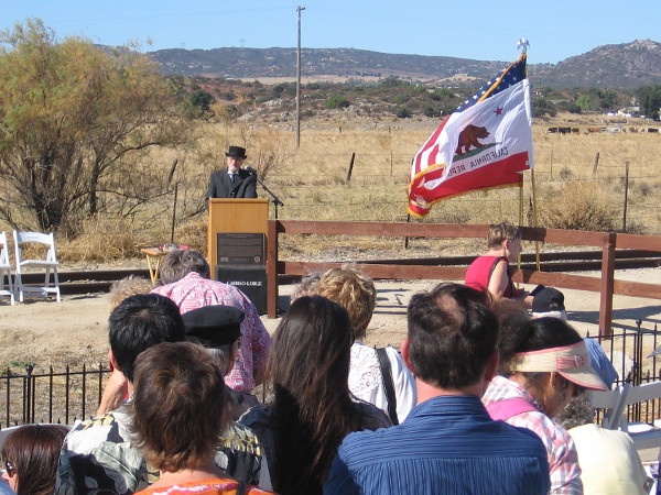 The master of ceremonies would introduce numerous present-day dignitaries, and many speeches would follow.