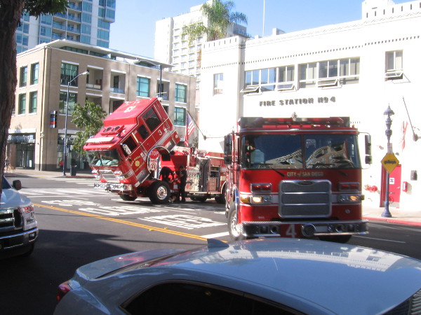 A call goes out. Good thing they have two fire engines.