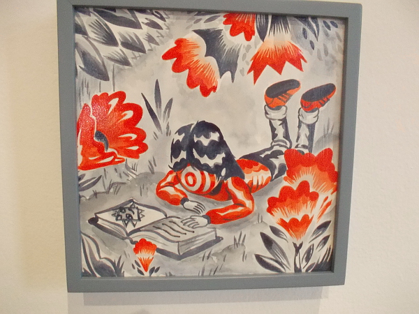 Reading, Charles Glaubitz, 2017. Acrylic on paper.