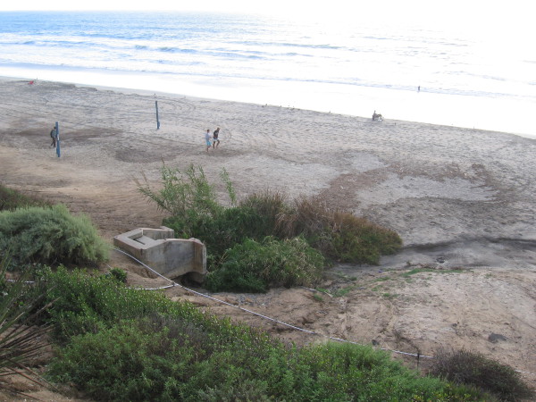 A view of nearby coastal scenery.