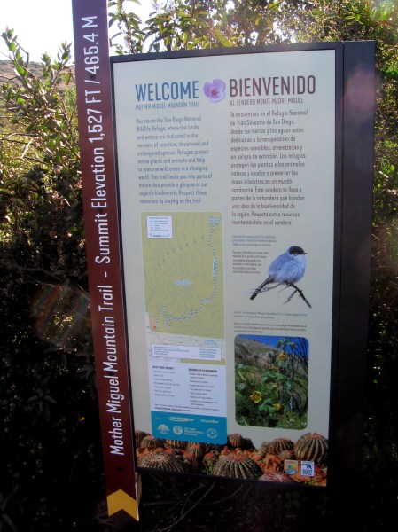 Sign describes this part of San Diego National Wildlife Refuge and protecting natural biodiversity.