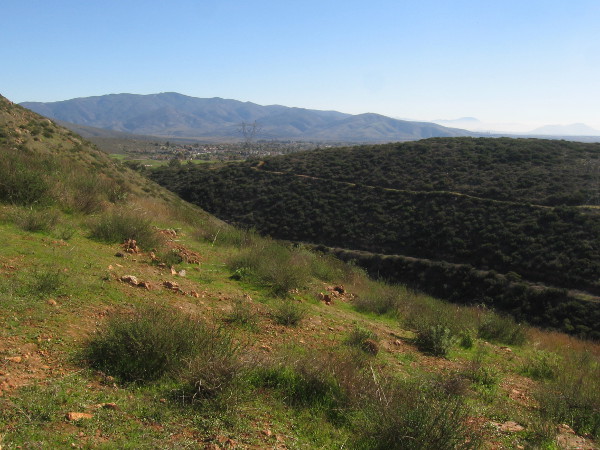 Looking southward toward the San Ysidro Mountains and Mexico.