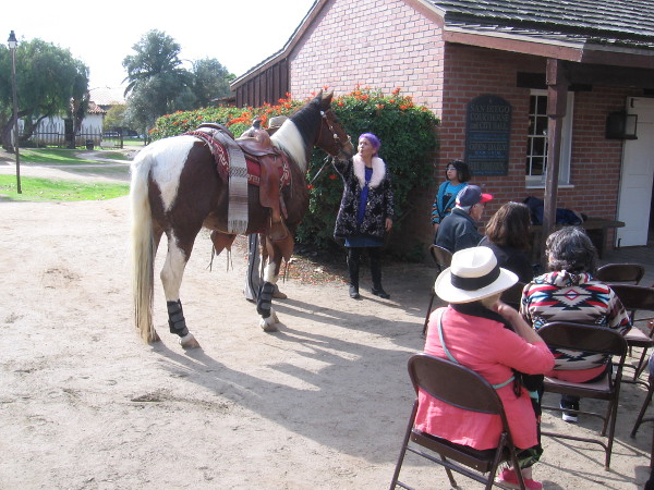 A horse came to Old Town for the event. Its rider represented Juan Verdugo, who participated in the Garra Uprising and was executed. He is also buried at El Campo Santo cemetery.