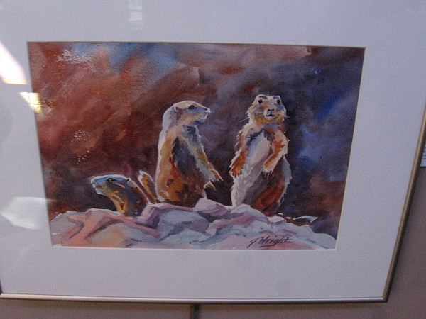 Prairie Dogs on Alert, watercolor by artist Jami Wright.
