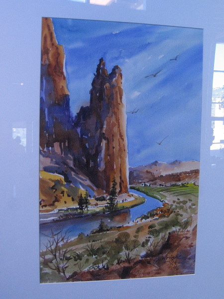 Smith Rock, Central Oregon, watercolor by artist Jami Wright.