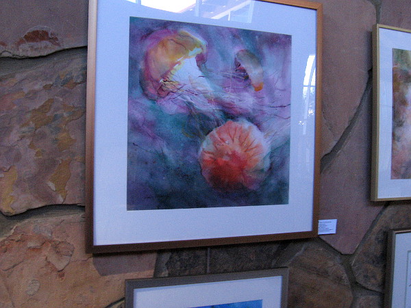 Dances With Waves, watercolor by artist Elaine Harvey.