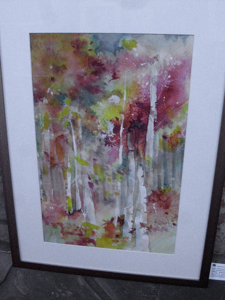 Sycamore Sun, watercolor by artist Elaine Harvey.