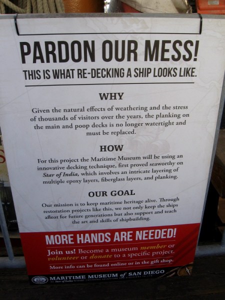 An innovative technique used on Star of India is being applied here. It involves multiple epoxy layers, fiberglass layers and planking.