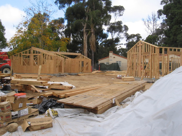 New structures are finally rising on the southwest end of the House of Pacific Relations International Cottages.