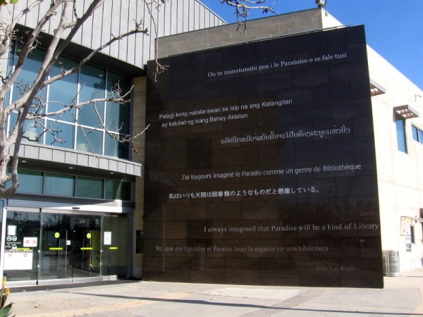 In many languages: I always imagined that Paradise will be a kind of Library. Jorge Luis Borges