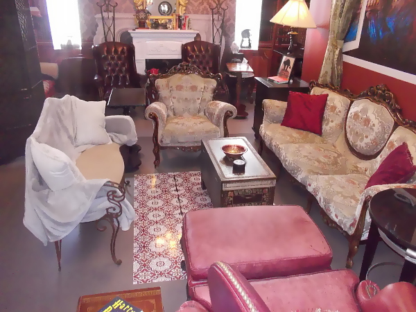 The amazing break room offers those who work hard at the Law Library a welcoming retreat. It looks a lot like a student common room in the Harry Potter series!