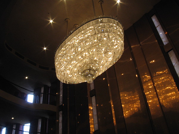 The amazing chandelier is the centerpiece of the Grand Salon.