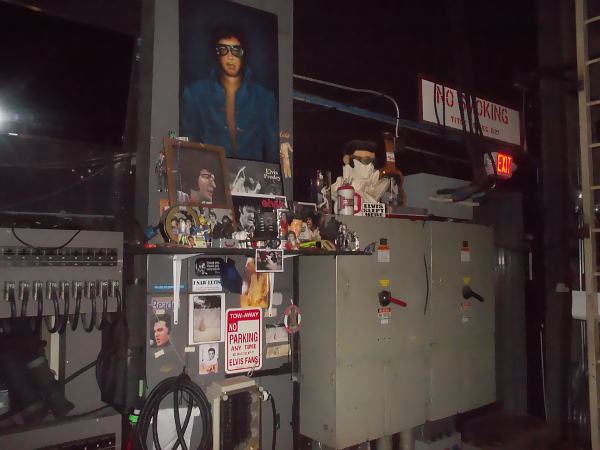 Here's the shrine to Elvis in a corner of backstage. I didn't catch the story behind it.