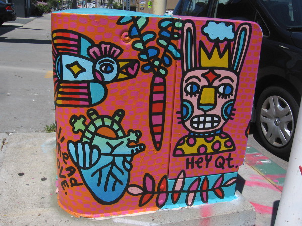 Some happy, positive street art in North Park.