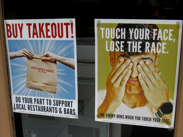 Buy takeout. Touch your face, lose the race. The enemy win when you touch your face.