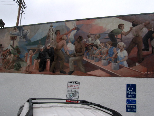 Part of the mural titled San Diego from 1769 to 1969, painted by Jorge Imana. (I took many photos of this amazing mural and will post them to my blog shortly.)