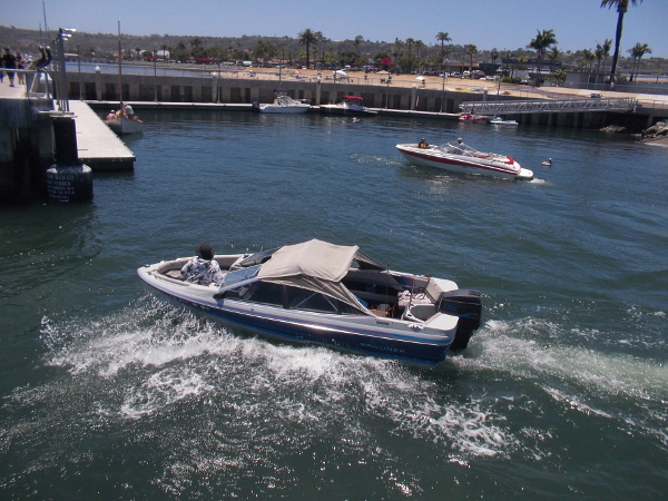 This boat is heading out into San Diego Bay.