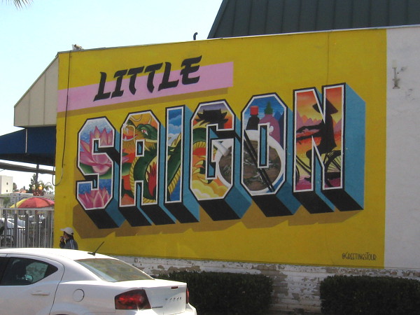 The oft-photographed Little Saigon mural, near the corner of El Cajon Boulevard and Menlo Avenue, created by @GreetingsTour.