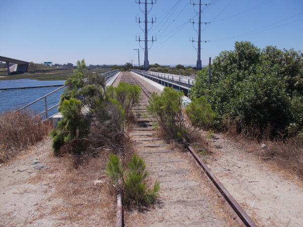 These old train tracks pass south over the Sweetwater River on a bridge that is no longer in use.