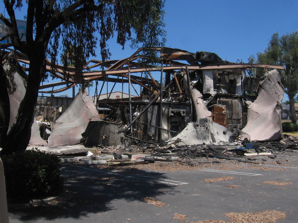 The result of arson during a riot in La Mesa, California.