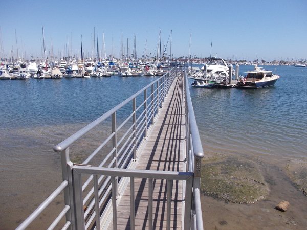 Looking out at boats in the La Playa Anchorage near the San Diego Yacht Club.