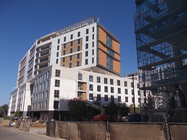 A student dorm building that will be finished in a matter of two weeks. Time marches forward.