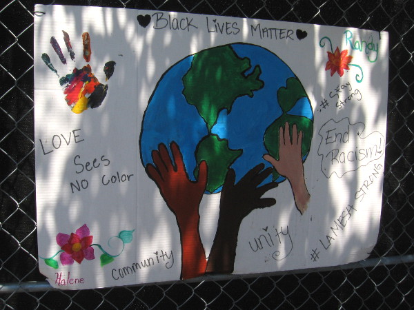 Love sees no color. End racism.