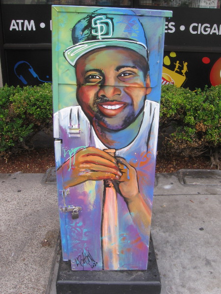 San Diego Padres hero Tony Gwynn, painted as street art not far from Petco Park.