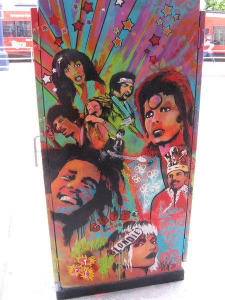 Legendary musicians are celebrated with inspirational street art in San Diego's East Village.