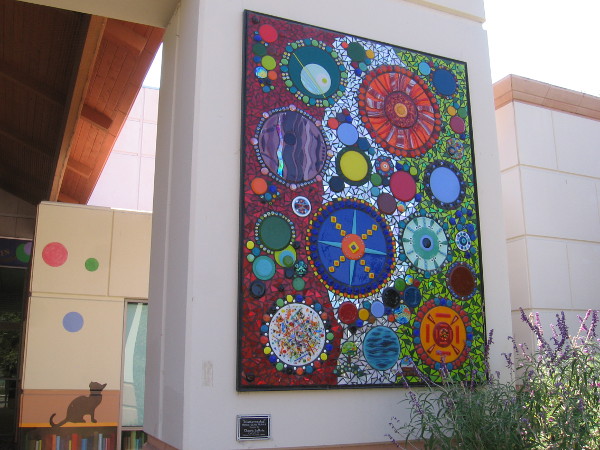 The third mosaic glass mural. Abstract design shows how every element in the universe is interconnected.