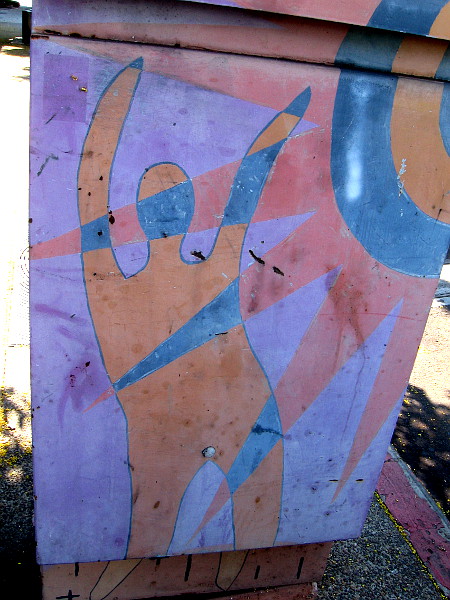 This street art is really old and faded, so I increased the photo contrast.