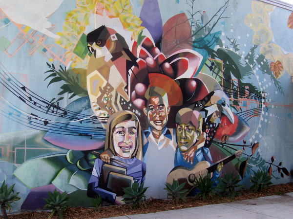 An extraordinary mural at Pacific Beach Elementary School painted in 2010 by artist Isaias Crow.