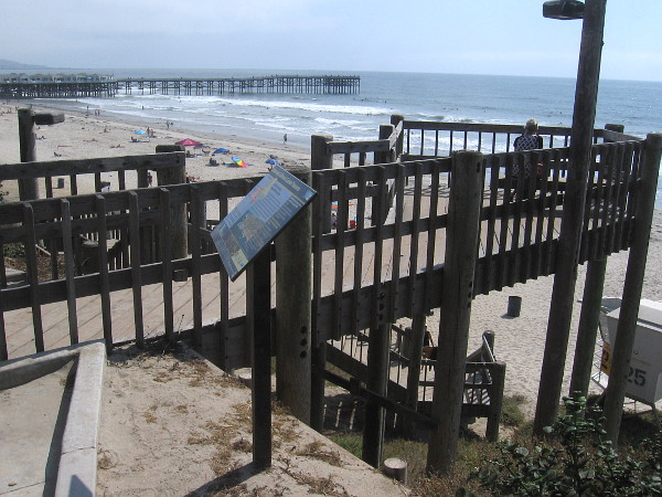 Wooden stairs down to the beach.