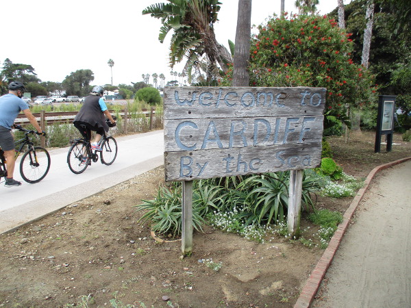 I believe this old wooden Welcome to Cardiff By the Sea sign used to stand beside Highway 101.