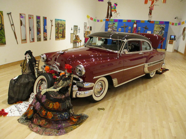 1954 Chevy Belair. Trunk altar honors family from Uruapan, Michoacan, and Mexico City, Mexico. Manuel Navarro Sr.