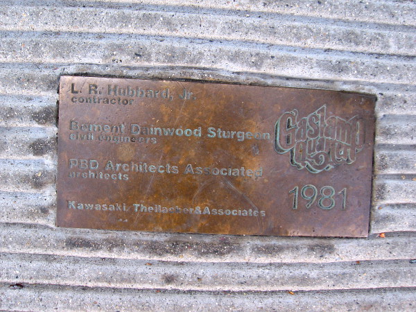Plaque in the sidewalk on Market Street recalls major renovations that were made in the once-seedy Gaslamp Quarter in 1981.