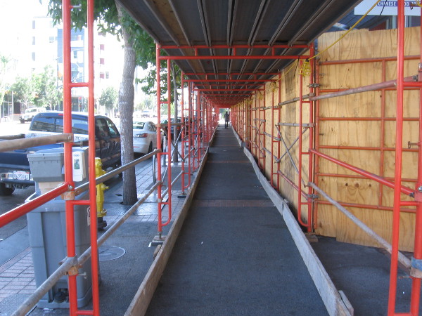 There's some construction along Market Street as I approach 13th Street.