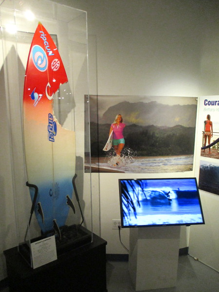 A special, inspirational exhibit celebrates Bethany Hamilton, champion surfer who lost her arm in a shark attack.