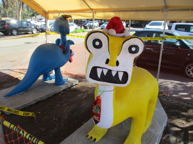 Yellow Rumbi's Dwarf dinosaur “glarfs” restored in Bonita! – Cool San Diego Sights!