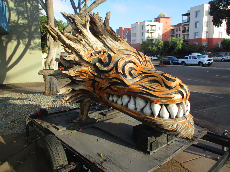Quetzalcoatl tree stump in Barrio Logan! – Cool San Diego Sights!