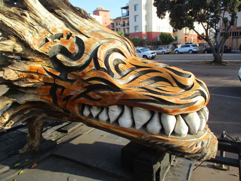 Quetzalcoatl tree stump in Barrio Logan! – Cool San Diego Sights!